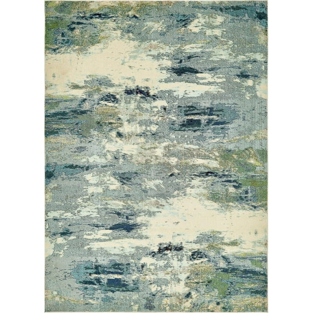 Unique Loom Chromatic Collection Modern Colorful & Vibrant Abstract Area Rug for Any Home Décor 10' 6 x 16' 5 Multi/Beige 